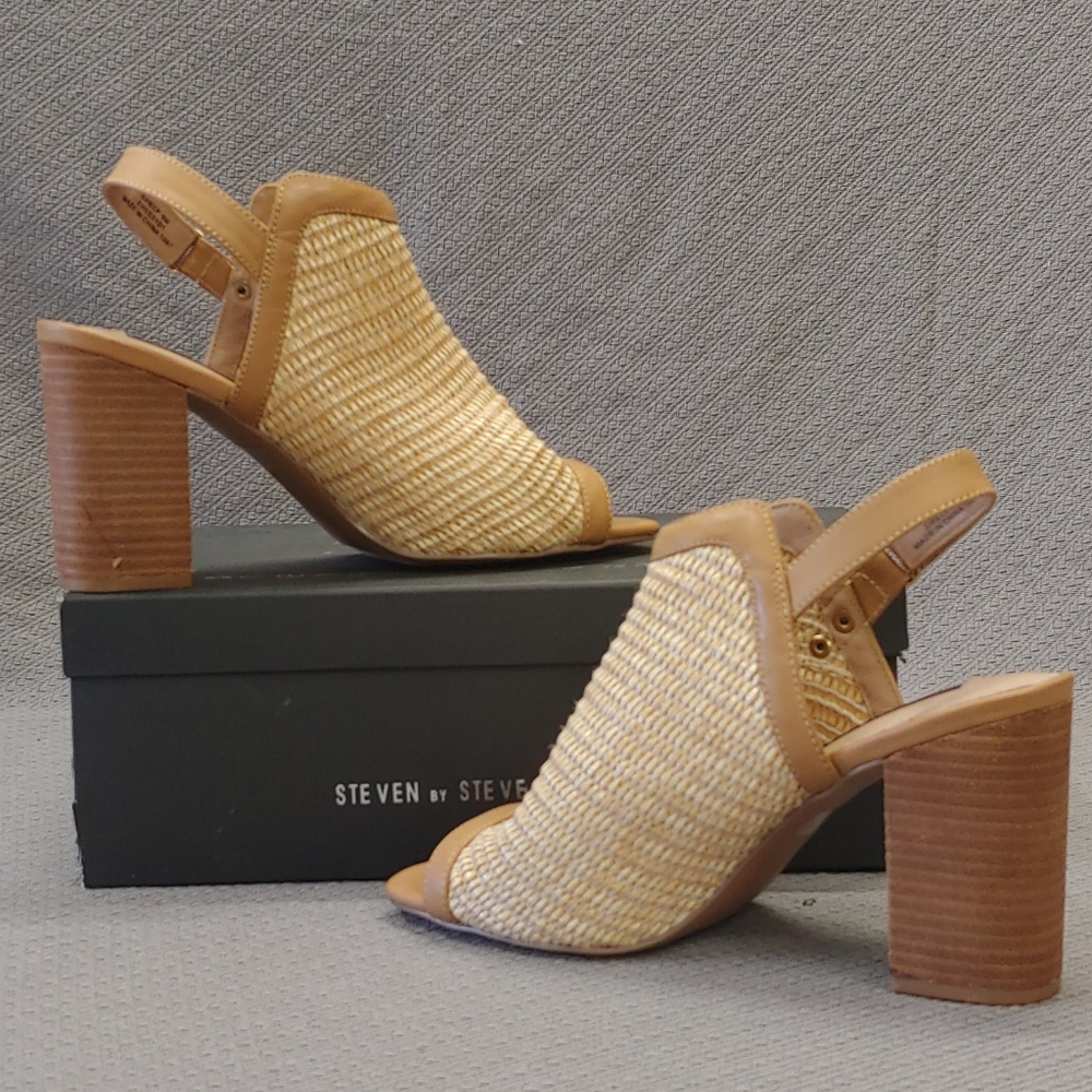 Steven Raffia Sweep Pump Natural Multi-9 - Picture 2 of 16